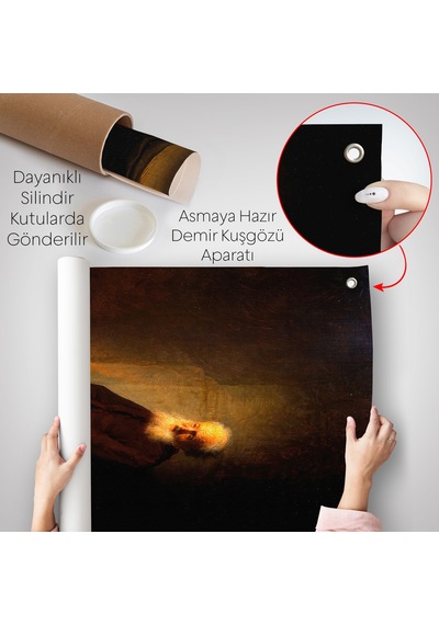 Rembrandt Van Rijn - Hapishanedeki Havari Aziz Peter Diz Çökmüş Duvar Örtüsü-7410