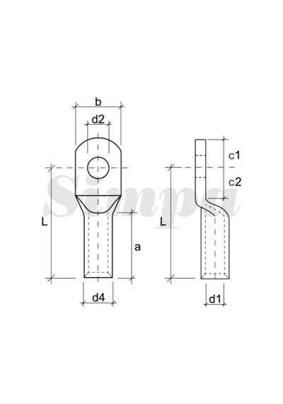 Simpa Skp-d/120-m16 Kablo Pabucu Dın Normu Özel Delik 120mm2 M16 - 5 Adet