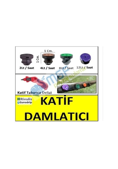 Rivulis Katif Basınç Ayarlı Damlatıcı- Debi Seçenekli Ürün.