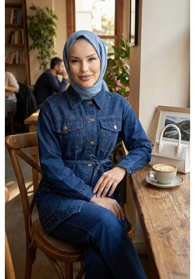 Hb Harma Time Butik Kadın Taş İşlemeli Kot Mavi Tunik Pantolon İkili Takım Koyu Mavi Koyu Mavi Hb Harma Time Butik Kadın Taş İşlemeli Kot Mavi Tunik Pantolon İkili Takım Koyu Mavi Koyu Mavi