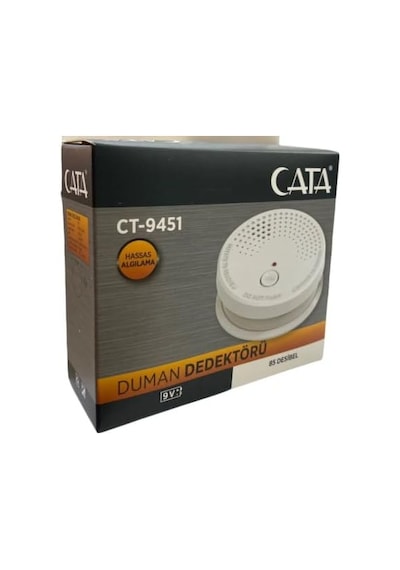 Cata Ct-9451 9v Pilli Duman Dedektörü Pil Hariçtir,beyaz