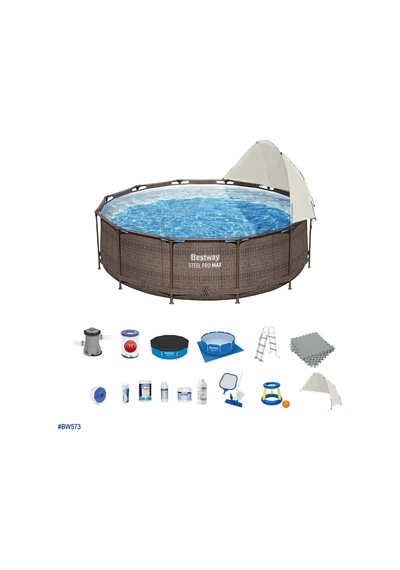 Bestway Yuvarlak Prefabrik Gölgelikli Full Havuz Seti 366x100cm Bw573 56709