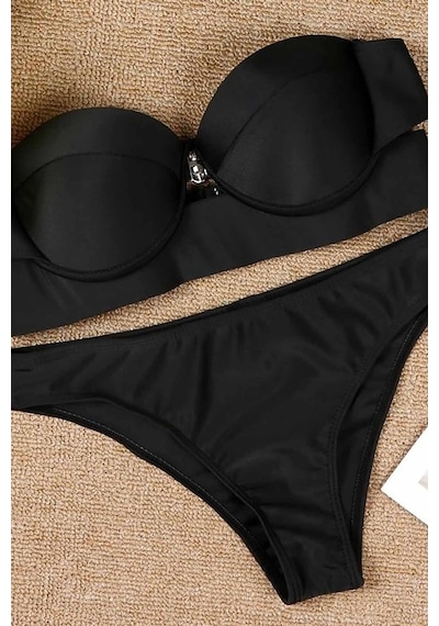 Angelsin Siyah Straplez Bikini Takım (402450014)