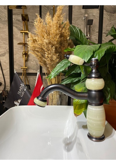 İsaoğlu Yapı Siyah Lavabo Bataryası Mermer Tasarım Country Design Siyah Lavabo Musluğu Siyah