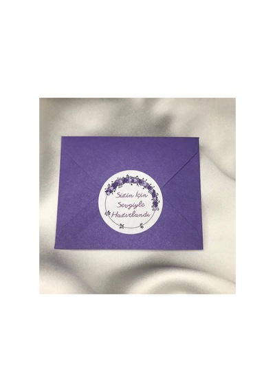 Sizin Için Sevgiyle Hazırlandı Etiket Mat Sticker Lovingly Prepared For You 4 Cm 40 Adet Çok Renkli