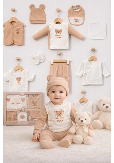 Baby Zuhu My Baby Kumsal % 100 Coton 10 Lu Hastane Çıkışı Only Bear 6553 Kahverengi Kahverengi