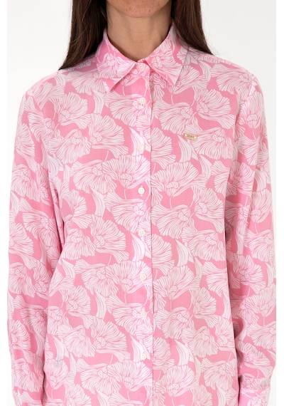U.s. Polo Assn. Kadın Pembe Gömlek Desenli 50306414-vr041 Pembe