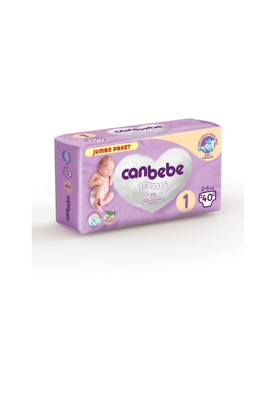Canbebe Yenidoğan Bebek Bezi 1 Numara Jumbo Paket 40 Adet