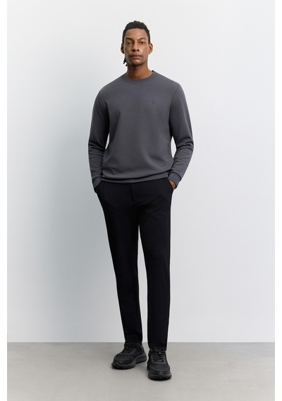 Avva Erkek Antrasit Bisiklet Yaka Kolay Ütülenen Regular Fit Sweatshirt B001035
