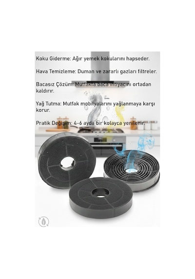 Silverline İle Uyumlu 2250 Basic 60 Davlumbaz Aspiratör Karbon Filtresi