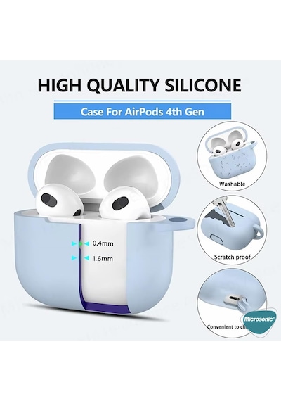 Airpods 5 İçin Kılıf Askılı Mat Silikon Beyaz Airpods 5 İle Uyumlu Kılıf - Beyaz