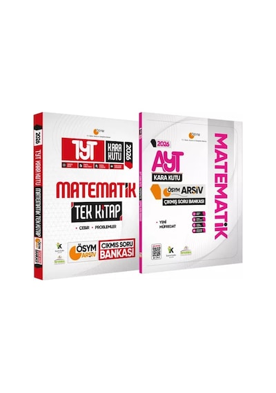 2026 YKS-TYT Matematik TEK Kitap ve AYT Matematik Kara Kutu ÖSYM Çıkmış Soru Bankası 2li Set Çözümlü