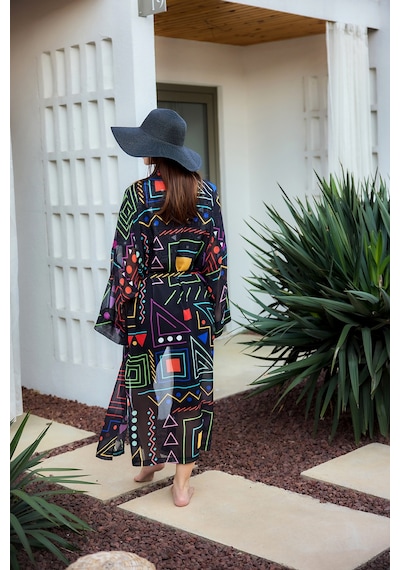 Remsa Canan Şifon Kimono Pareo Rms-rp025-26 Siyah
