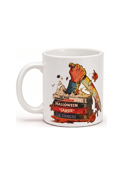 Özel Tasarım Kupa Bardak Halloween Knife Konsept Baskılı Porselen Hediye Kupa Bardak