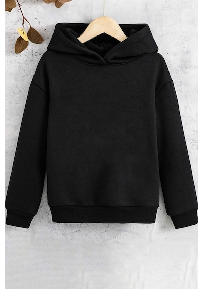 Uyguntarz Çocuk Pamuk Şardonlu Sweatshirt Siyah