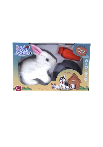 Sesli Ve Hareketli Beyaz Peluş Yavru Tavşan