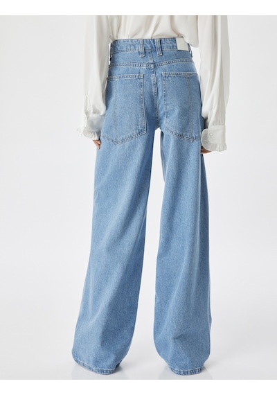 Koton Bol Paça Kot Pantolon Normal Bel Düğmeli Pamuklu - Loose Straight Fit Jean Orta İndigo 5wal40091md İndigo Koton Bol Paça Kot Pantolon Normal Bel Düğmeli Pamuklu - Loose Straight Fit Jean Orta İndigo 5wal40091md İndigo
