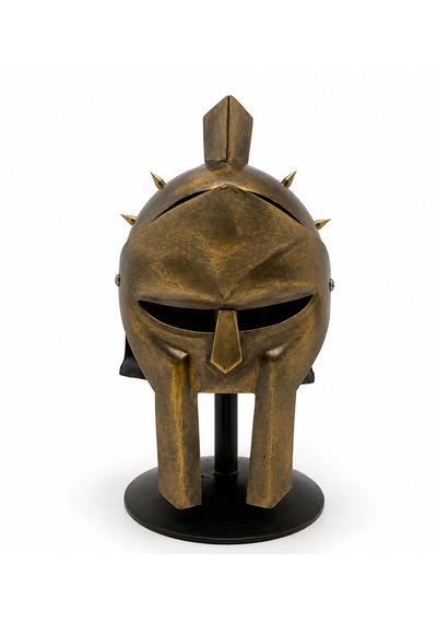 Metal Gladyatör Miğferi Kask Masa Standlı 21cm