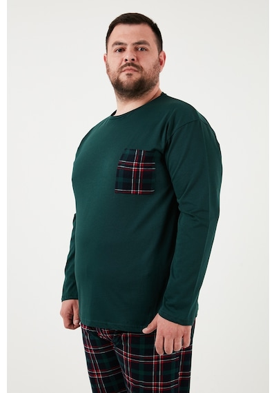Buratti Pamuklu Regular Fit Büyük Beden Erkek Pijama Takımı 6572001B Yeşil