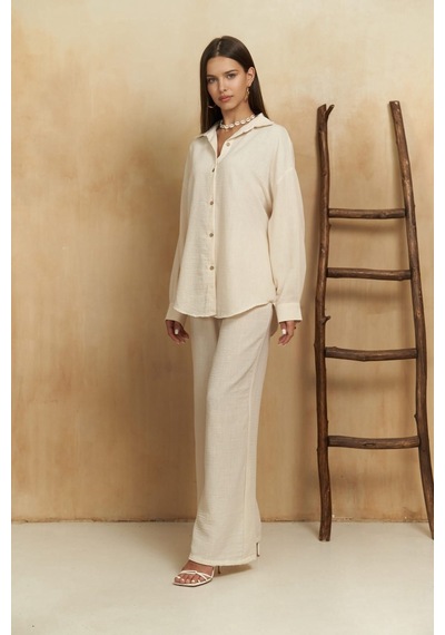 Mai Collection Mai Studios Co. Pedasa Kemik Gömlek Pantolon Takım Kemik