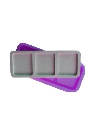 Üçlü Tabanlık Kare Silikon Kalıp