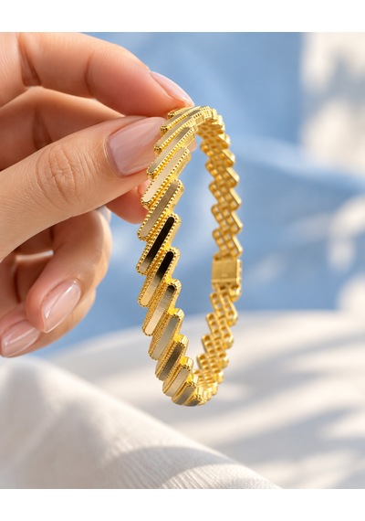 Altın "lumière" Geometrik Kelepçe Bilezik 8 Ayar - 4,60-4,80 Gr