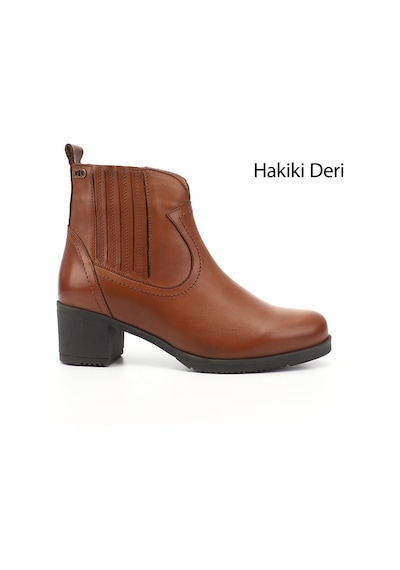 Gönderi(R) Gönderi R Kadın Taba Antik Fermuarlı Kalın Topuklu Hakiki Deri Bot Dkzb61310404 Taba