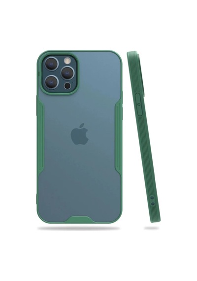 Jenerik Apple iPhone Uyumlu  Uyumlu 12 Pro Max Kılıf Platin Silikon - Yeşil