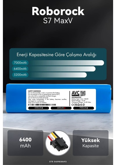 Roborock S7 Maxv 6400mah Robot Süpürge Bataryası G.g