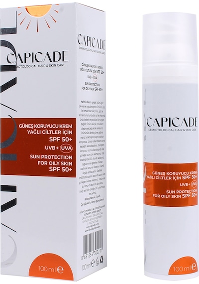 Capicade SPF 50+ Yağlı Ciltler İçin Güneş Koruyucu Krem 100 ML