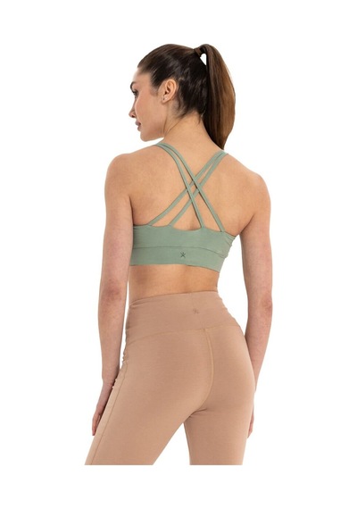 Inguz Çift Askılı Sırtı Çapraz Yoga Büstiyer Açık Yeşil