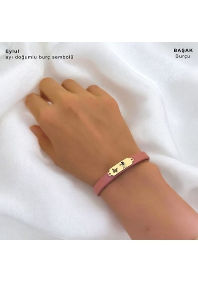 Archin Başak Burçları İçin Koyu Pembe Derili Kelebek Motifli 14 Ayar Altın Plakalı Hediye Bileklik-654burç Başak Archin Başak Burçları İçin Koyu Pembe Derili Kelebek Motifli 14 Ayar Altın Plakalı Hediye Bileklik-654burç Başak