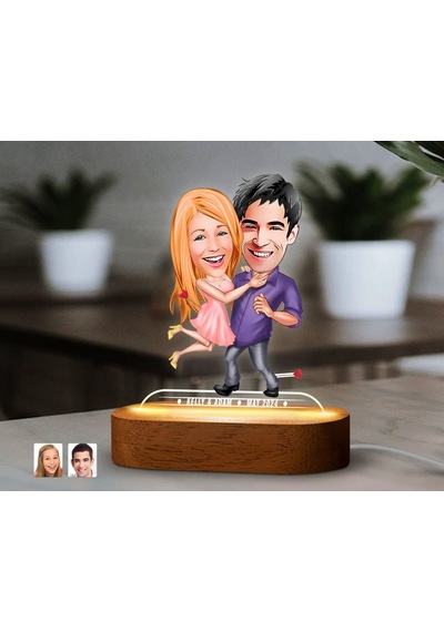 Bk Gift Kişiye Özel Sevgili Karikatürlü Dekoratif 3d Biblo Led Işıklı Gece Lambası-3, Düğün Hediyesi, Yıl Dönümü Hediyesi Kobitmeyen138278 Bk Gift
