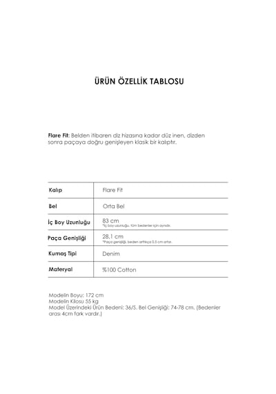 Itsbasic Kadın İndigo Renk 7w5-50 Swl Midrise Flare Fit Esnek Elastan Kumaş Orta Bel Denim Jean