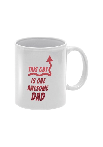 This Guy Is One Awesome Dad Bs--baskılı Babalar Günü Hediyelik Kupa Bardak Beyaz-kırmızı