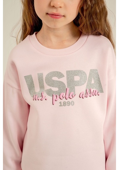 U.S. Polo Assn. Kız Çocuk Baskılı Pembe Uzun Kol Eşofman Takımı Us2711-c-v2 Us2711-c-v2