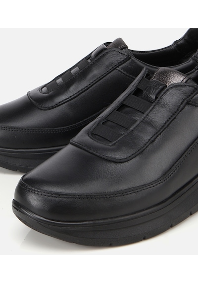 Hotiç Kadın Deri Siyah Lastik Detaylı Dolgu Topuklu Günlük Loafer 01ayh314480a100 01ayh314480a100 Siyah