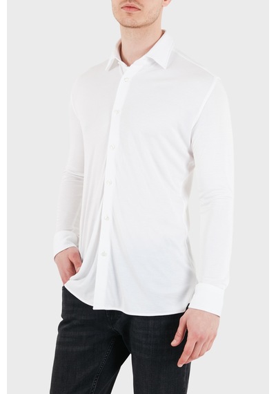 Boss Modal Slim Fit Klasik Yaka Uzun Kol Gömlek Erkek Gömlek 50561622 100 Beyaz