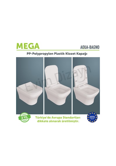 Aqua Bagno MEGA  Yavaş Kapanan Klozet Kapağı