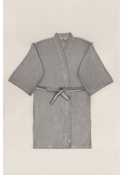 Raw Pamuk Gri Sabahlık Kimono S-m 1517a Gri
