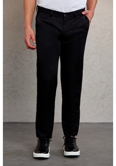 Hatemoğlu Siyah D. Slim Fit Desenli Yandan Cep Kanvas Pantolon Siyah Hatemoğlu Siyah D. Slim Fit Desenli Yandan Cep Kanvas Pantolon Siyah