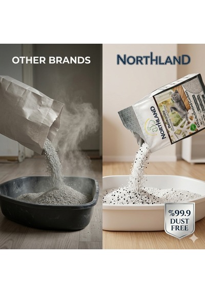 Northland Doğal Bentonite- Süper Topaklanan Aktif Karbonlu Kedi Kumu 10 Lt X 2 Adet