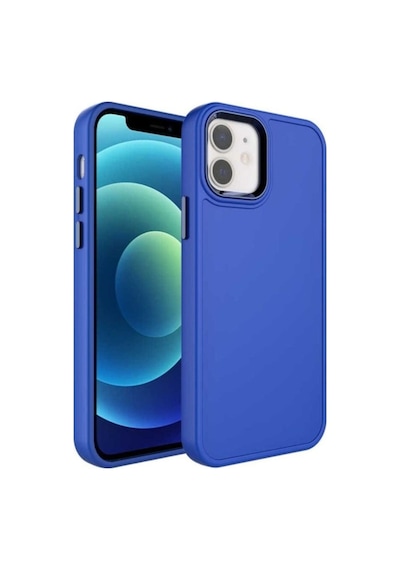 Apple Uyumlu iPhone 11 Kılıf Metal Çerçeve Ve Buton Tasarımlı Sert Zore Botox Kapak Saks Mavi