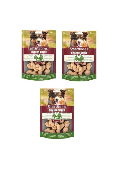 Smartbones Tavuklu Mini Kemik 8 Li 128 Gr. X 3 Adet