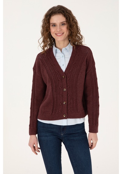 U.S. Polo Assn. U.s. Polo Assn. Kadın Plum Hırka Triko 50309657-vr177 New Plum