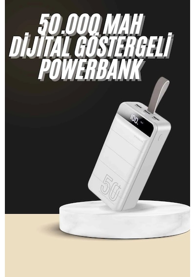 Hızlı Taşınabilir 50.000 Mah Powerbank Led Ekran Android Ve Apple Uyumlu iOs  Çok Renkli