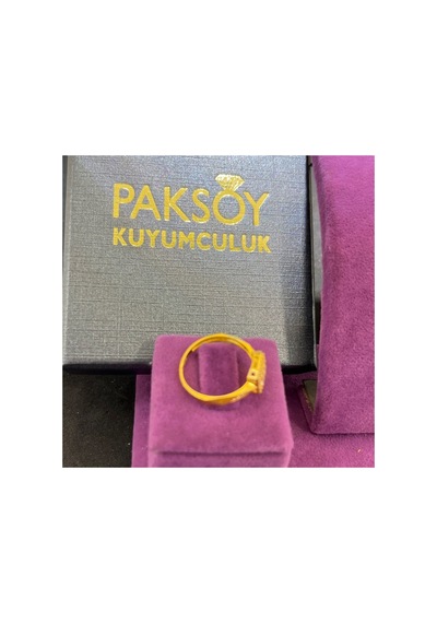 22 Ayar Altın Taşlı Yüzük Baget Model 2.73gr Kadın Hediye Paksoy - T00262