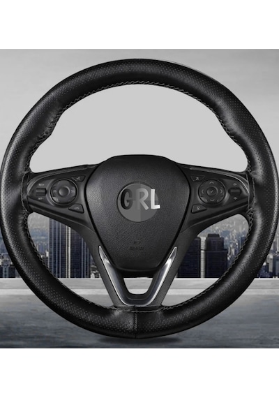 Opel Corsa D-e Kasa Uyumlu Dikmeli Direksiyon Kılıfı Noktalı Dikişli Siyah 38cm 10cm