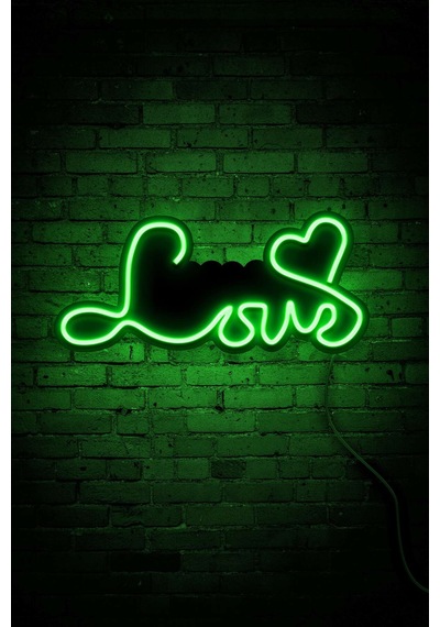 Love Neon Led Duvar Aydınlatması & Dekoru & Gece Lambası Yeşil Yeşil