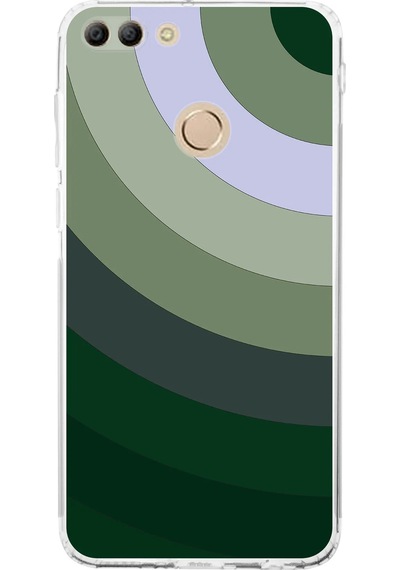 Huawei Y9 2018 Uyumlu Kamera Korumalı Renk Cümbüşü C Tasarımlı Şeffaf Silikon Kılıf
